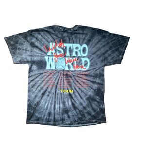 NEW Travis Scott AstroWorld No Bystanders Black Tie Dye Tee XL